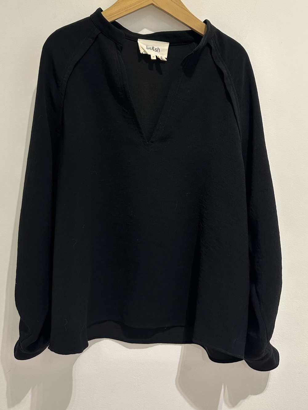 ba&sh Black V-Notch Tunic / Blouse M